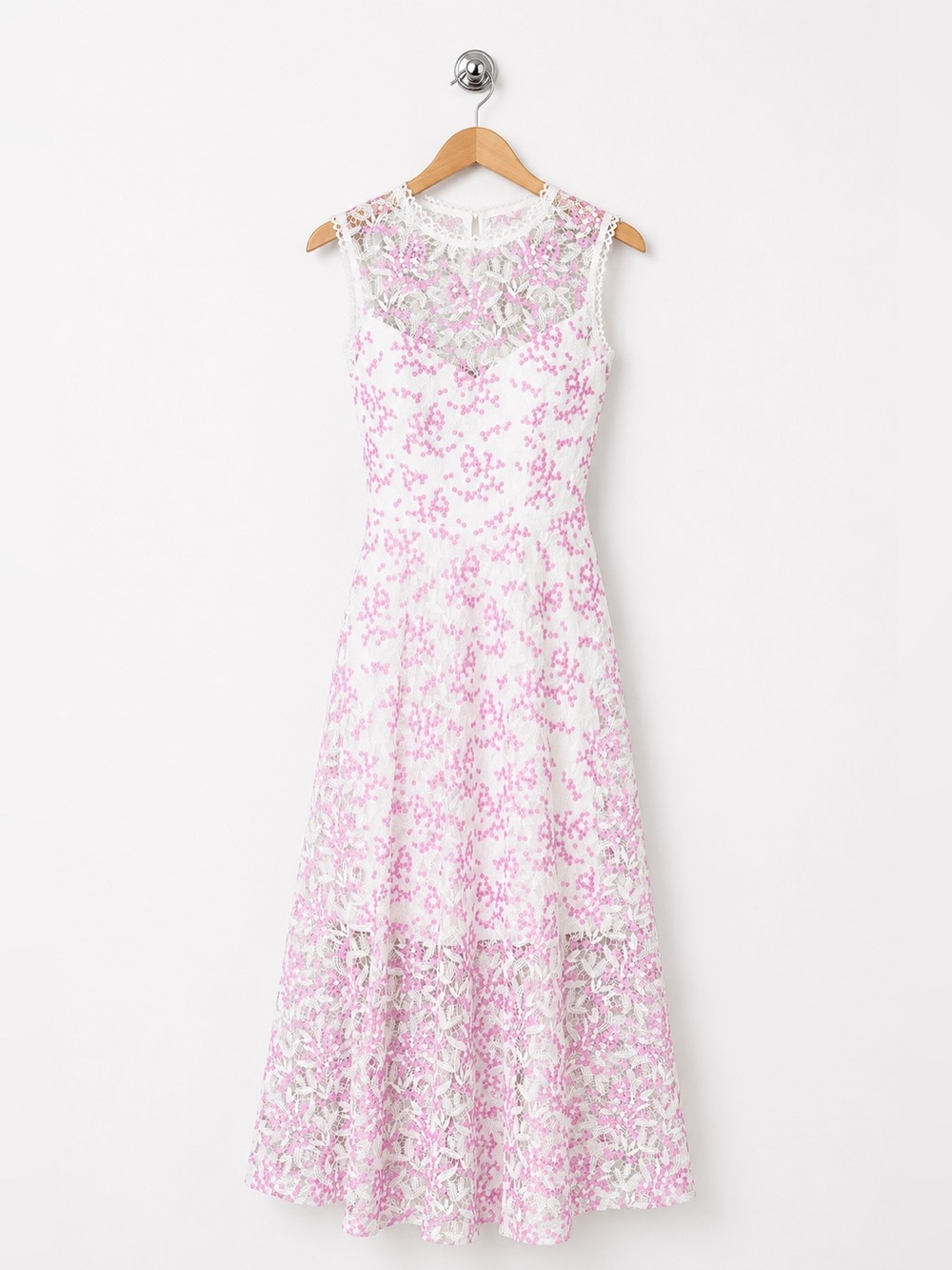 MONIQUE Lhuillier  Floral Sheer Lace Dress